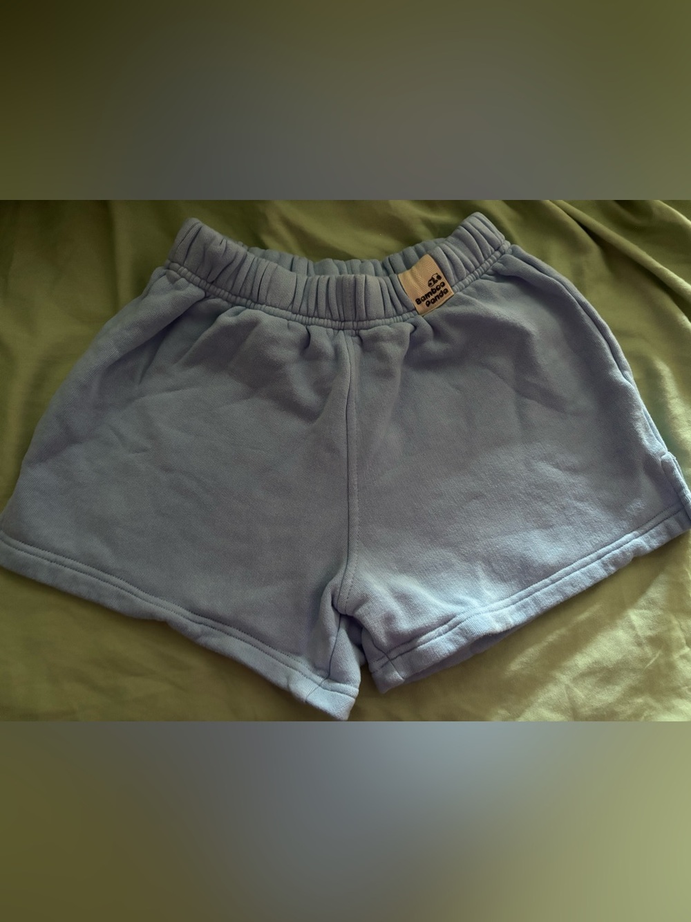 Bamboo Blend Light Blue Athletic Shorts with Elastic Waistband